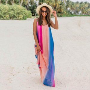 Pink Lily Oceans of Love Ombre Maxi Dress